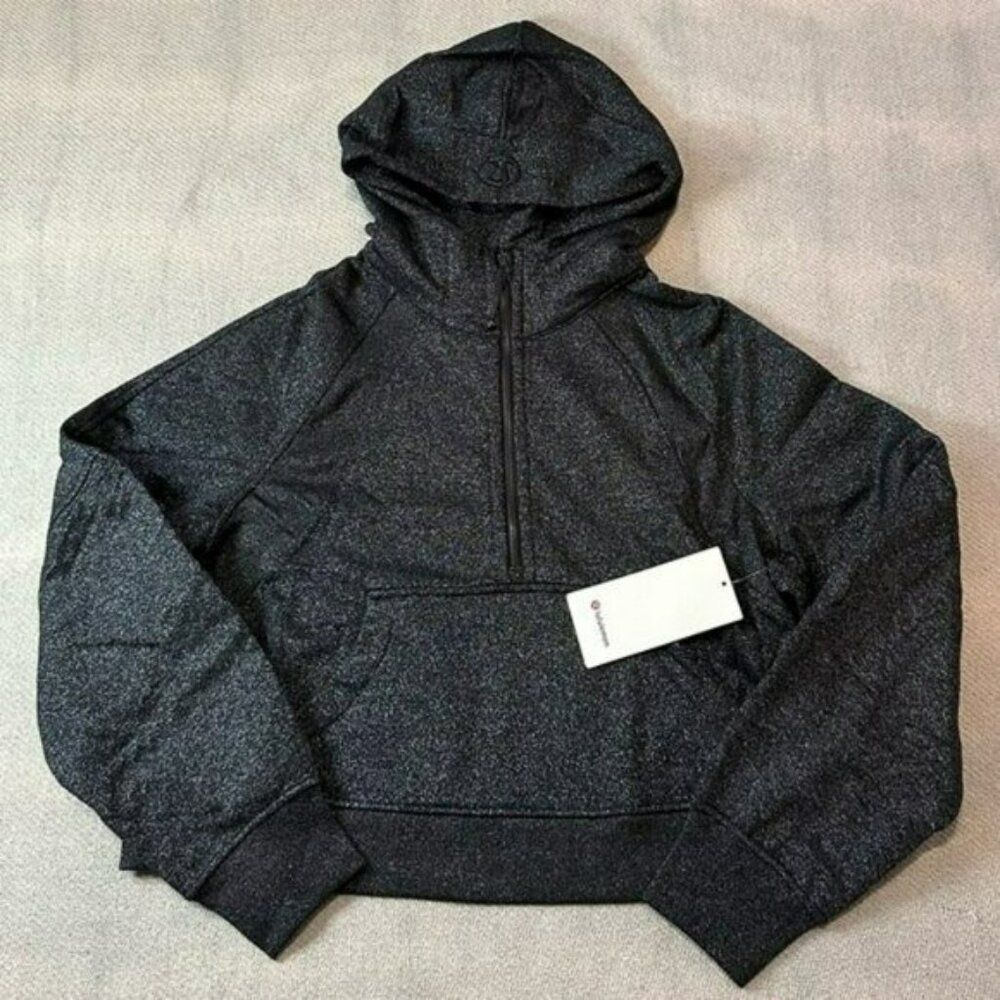 Lululemon Scuba Hoodie Size M/L NWT Black Silver Spark Sold Out Sweatshirt